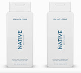 Native Body Wash Contains Naturally Derived Ingredients | For Women & Men, Sulfate, Paraben, & Dye Free Leaving Skin Soft and Hydrating | Sea Salt & Cedar 18 oz - 2 Pk