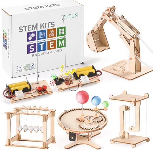 STEM Science Kits for Kids Ages 8-12 5-7, Wood Building Crafts Kits for Boys 6-8 8-10, STEM Toys for Boys Age 8-12 6 7 10 11 13 Years Old Gifts, Engineering Experiment Projects, 3D wooden Puzzles 8-13