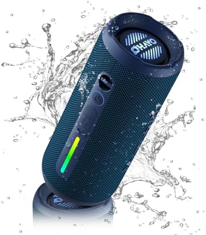 OHAYO Portable Bluetooth Speaker, IPX7 Waterproof Wireless Speaker with 24W Stereo Sound, Active Extra Bass, Bluetooth 5.3, RGB Lights, Dual Pairing, Up to 30H Playtime for Home, Outdoor, Party