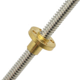 ReliaBot 200mm T8 T8x4 Tr8x4 Lead Screw and Brass Nut (Acme Thread, 2mm Pitch, 2 Start, 4mm Lead) for 3D Printer and CNC Machine Z Axis