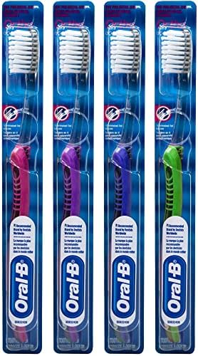 Oral-B Indicator Ortho Toothbrush, Trimmed for Braces, 35 Soft (Colors Vary) - Pack of 4