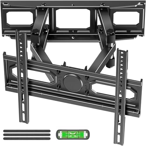 EconoMe TV Wall Mount for Most 26-70 inch TVs, Full Motion TV Wall Mount Swivel and Tilt, Wall Mount TV Bracket Max VESA 400x400, Holds up to 99 lbs, Fits 8” 12” 16" Wood Studs.