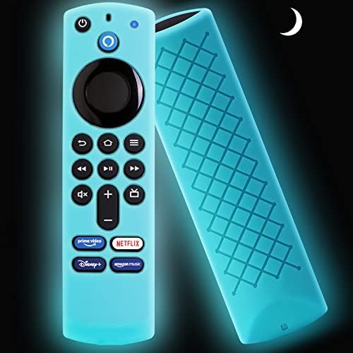Firestick Remote Cover Glow in The Dark - TV Stick 4k Remote Cover 3rd Gen, Firestick Remote Case Anti Slip Silicone Sleeve (Blue 1pcs)
