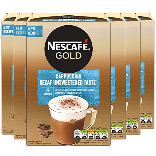 Nescafe Cappuccino Decaff Unsweetened Nescafe Decaffeinated Cappuccino Unsweetened Coffee Sachets Imported From The UK England British Instant Coffee