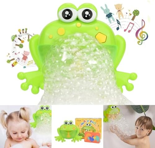 Light Up Baby Bath Bubble Toys,Tub Big Frog Automatic Bubble Maker Blower Toys with 24 Music Baby Fun Shower Toys, for Boys, Girls（New 2024）