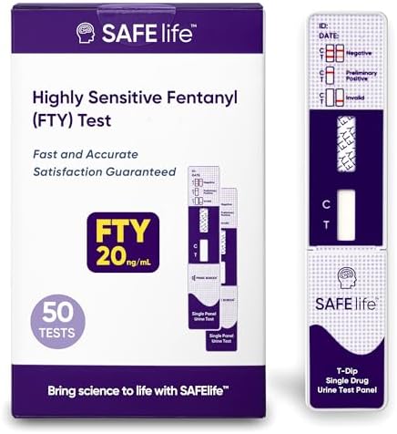 SAFE LIFE[50 Pack] FTY Single Panel Urine Test，Rapid Test Result in 5 Mins, Synthetic OPI Detecting Drug Testing Card, Cut-Off 20 ng/ml, Highly Sensitive Drug Test kit (50)