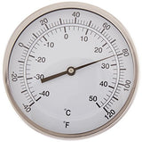 PIC Gauges B5B4-AA SS Case Bimetal Thermometer, 316 SS Stem, Back Angle Connection, 5" Dial, 4" Stem Length, -40/120° F & -40/50° C Temperature Range