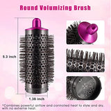 Round Volume Brush for Dyson for Airwrap Styler Attachment Part with Adapter for Dyson Hair Dryer Converting to Curling Iron Styler