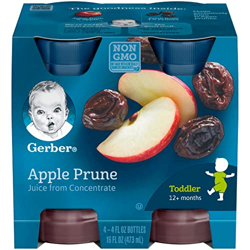 Gerber Juice, Apple Prune, 4-CT, 16 OZ (Pack of 6)