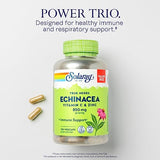 SOLARAY Echinacea Vitamin C & Zinc 850mg Plus Bioflavonoids, Echinacea Capsules for Healthy Immune Support, Vegan, Lab Verified, 60-Day Money-Back Guarantee, 90 Servings, 180 VegCaps