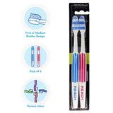 REACH Essential Care Interdental Firm Toothbrush, Duo Pack x 4, Full Head Hard Bristle Manual Toothbrushes, Variety Colors Multipack, Daily Oral Enamel Dental Care Blue+red, Green+Purple