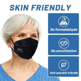 KN95 Face Masks Black Adults - 100 Pack KN95 Disposable Comfortable 5-Layer Safety Face Masks & 5 Adjustable KN95 Masks Extender Masks Large Size