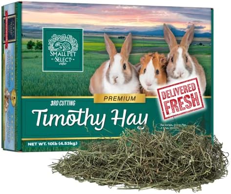 Small Pet Select 3rd Cutting Super Soft Timothy Hay Pet Food for Picky Eaters, Rabbits, Guinea Pigs, and Other Small Animals, Easy to Store Box, 10 LB
