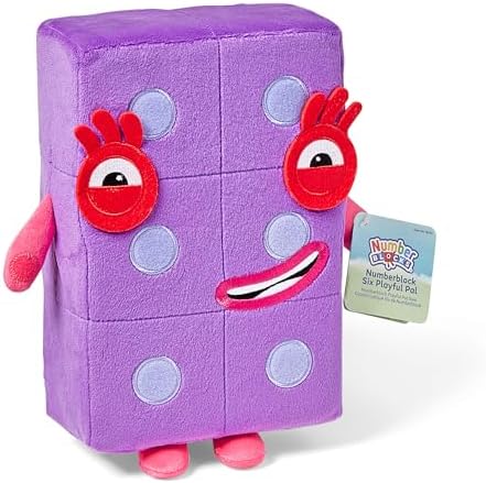 hand2mind Numberblock Six Playful Pal Plush, Numbers for Toddlers, Preschool Math Learning Toys, Stuffed Animal Plushies, Counting Blocks Stuffies, Kids Birthday Gifts, Easter Basket Stuffers
