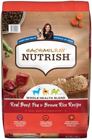 Rachael Ray Nutrish Premium Natural Dry Dog Food, Real Beef, Pea, & Brown Rice Recipe, 40 Pounds (Packaging May Vary)
