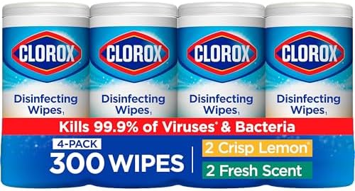 Clorox Disinfecting Wipes Value Pack, Bleach Free Cleaning Wipes, 75 Count Each, Pack of 4