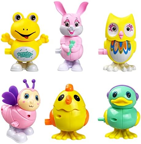 Anditoy 6 Pack Easter Wind up Toys for Kids Boys Girls Toddlers Easter Basket Stuffers Fillers Gifts Party Favors