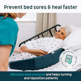 Lunderg Bedsore Pillow Positioning Wedge - with 2 Non-Slip Pillowcases & Adjustable Slope - Pressure Ulcer Cushion for Bed Sore Prevention - Stay on The Side and Stay off The Back