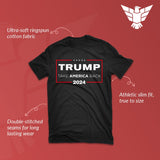 GunShowTees Take America Back Trump 2024 Shirt, X-Large, Black