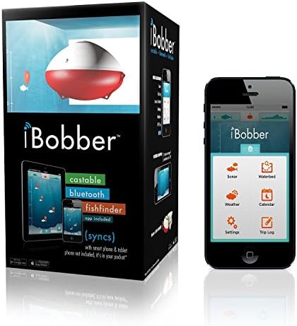 Reelsonar iBobber portable wireless bluetooth fish finder depth finder with depth range of 135 feet 10+ hrs battery life with IOS & Android App Wireless and Watch App