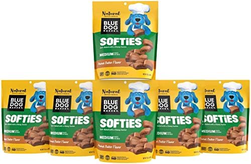 Blue Dog Bakery Natural Dog Treats, Softies, Peanut Butter Flavor, 16.2oz Bag, 6 Bags