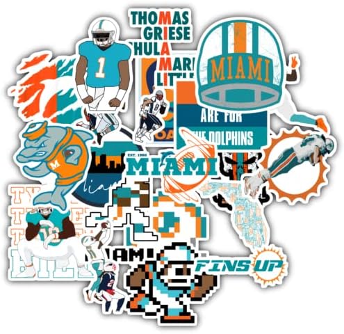 20 Pcs Stickers Packs Dolph Colorful Miamis AestheticInz Decal Vinyl Sticker Waterproof for Water Bottle Laptop Computer Luggage Phone Car Skateboard Bumper