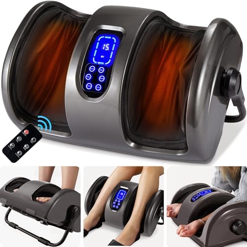 Best Choice Products Heated Shiatsu Foot Massager for Pain Relief, Plantar Fasciitis, Neuropathy, Blood Circulation w/Compact Design - Gray