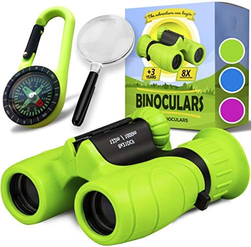 Binoculars for Kids, Set with Magnifying Glass & Compass - Easter Toys, Kids Binoculars for Boys and Girls - Perfect Easter Basket Stuffers for Toddler ! Easter Gifts for 3-12 Years Kids