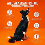 BACK 40 Dogs Wild Alaskan Fish Oil for Dogs, Skin and Coat Supplement for Dogs & Cats, Omega-3-Rich Salmon and Pollock Oil, EPA & DHA Dog Salmon Oil for Brain, Heart, and Joints 16 fl oz (473 ml)