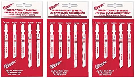 Milwaukee 49-22-1178 T-Shank Metal/Wood Cutting Jig Saw Blade Assortment, 15-Pack
