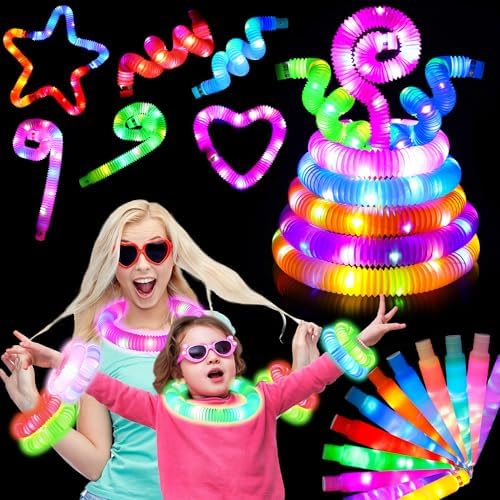 15 PCS Glow Sticks, Glow in The Dark Party Supplies, Bulk Light Up Party Favors, Glow Bracelets Necklaces, Neon Party Decorations,Easter Basket Stuffers Birthday Wedding Camping Decorations
