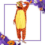 ressber Unisex Adult Onesie Pajamas Animal One Piece Halloween Costume Christmas Sleepwear Jumpsuit (Tigger, Small)