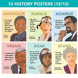 12 Black History Classroom Decorations - 11x14in Inspirational Posters for Classroom, US History Posters for Classroom High School, Black History Poster, Black History Posters for Walls