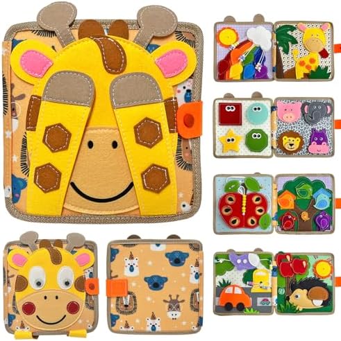 Montessori Busy Book for Toddlers 1-3, Toddler Busy Board Felt Quiet Book for Baby, Preschool Learning Activities Educational Sensory Toy for Kids Gift