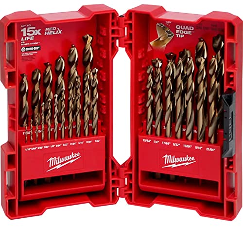 Milwaukee 29 Pc. Cobalt Red Helix Metal Drill Bit Set