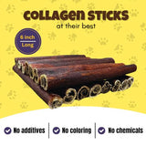 Woofley's 6 Inch Collagen Bully Sticks for Dogs - 10 Count - Collagen Chews for Dogs - Bully Stick Rawhide Alternative Dog Chews No Hide Bones for Medium & Large Dogs