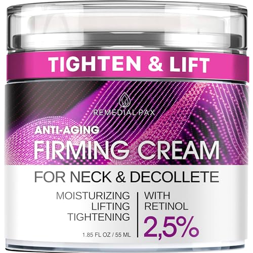 REMEDIAL PAX Neck Firming Cream: Anti-Aging Moisturizer with Retinol, Collagen & Hyaluronic Acid for Men & Women, 1.85 Fl Oz