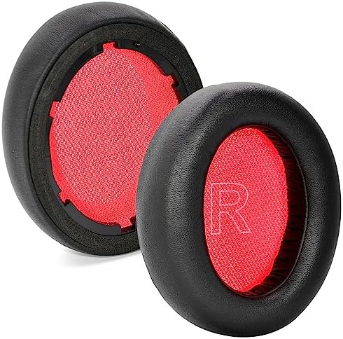 Life Q10 Ear Pads Replacement Ear Cushion Foam Soft Earpads Compatible with Anker Soundcore Life Q10 / Q10 BT/Life 2 NEO Bluetooth Headphones Ear Cushion (Black/Red)