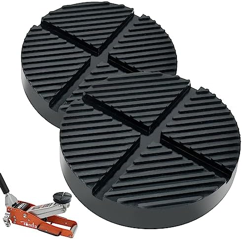 TONDA Floor Jack Rubber Pad, Universal Jack Puck Adapter, Pinch Weld Side Frame Rail Protector, 2 Pack