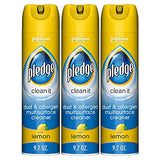 Pledge Everyday Clean Multi Surface Cleaner Aerosol, Dust & Allergen, Lemon, 9.7 oz (Pack of 3)