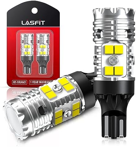 LASFIT 921 LED Bulb Reverse Lights 912 T15 Back Up Light CANBUS Error Free W16W 906 Reversing Bulb 904 916 6000K Xenon White New Upgrade Design(Pack of 2)