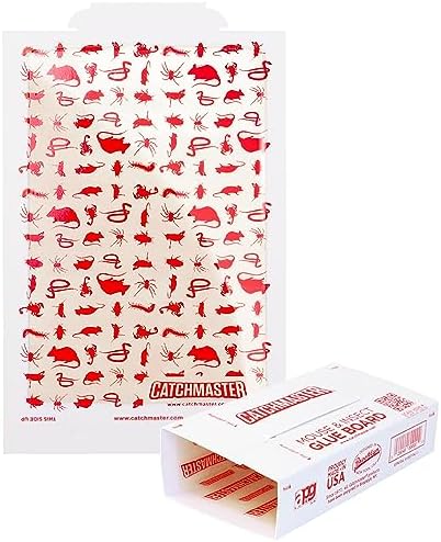 Catchmaster Mouse & Insect Glue Boards 12-Pk, Mouse Traps Indoor for Home, Bulk Glue Traps for Mice and Rats, Adhesive Boards for Inside House, Snake, Lizard, & Spider Trap, Pet Safe Pest Control