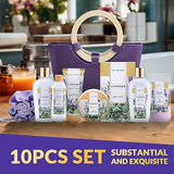 Spa Luxetique Gift Baskets for Women, Spa Gifts for Women-10pcs Lavender Gift Sets with Body Lotion, Bubble Bath, Relaxing Bath Sets for Women Gift, Birthday Gifts for Women, Mothers Day Gifts for Mom