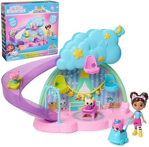 Gabby's Dollhouse, Kitty Care Ear Purrfect Playroom, 17-Piece Playset with 4 Toy Figures and Dollhouse Furniture, Kids Toys for Girls & Boys Ages 3+