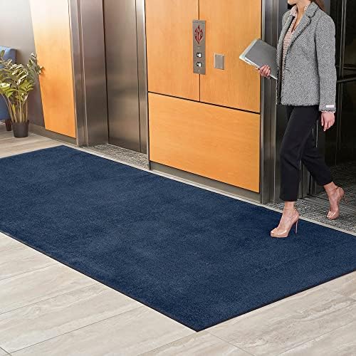Consolidated Plastics Ultimate Indoor/Covered Outdoor Entrance Floor Mat, Nylon Carpet Top, Rubber Backing (45" W x 95" L, Navy)