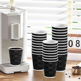 Lamosi Coffee Cups 12oz-100 Pack, Black Disposable Cups, Corrugated Fall Paper Cups 12oz, Ripple Wall Insulated Water Cups Without Lids for Cold/Hot Beverage (Black, 100 Pack, 12OZ)