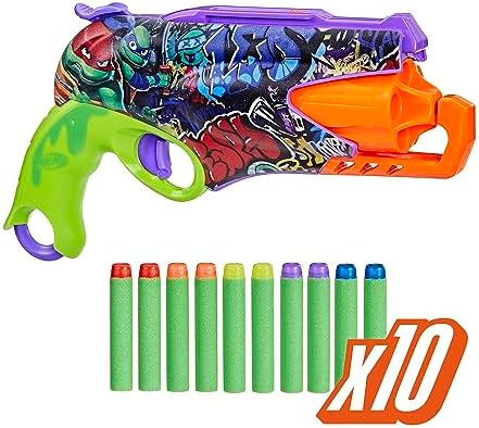 Nerf Teenage Mutant Ninja Turtles Dart Blaster, 10 Elite Darts, Kids Easter Basket Stuffers, Ages 8+