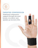 Copper Compression Finger Splint - Medical Grade Aluminum Orthopedic Brace Splints for Straightening Broken Fingers, Injuries, Arthritis, Trigger Finger. Adjustable Knuckle Immobilizer Braces