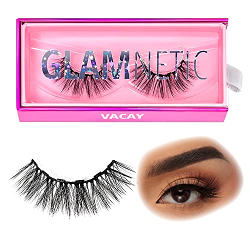 Glamnetic Magnetic Eyelashes - Vacay | Long Magnetic Lashes, 60 Wears Reusable High Volume Faux Mink Lashes, Dramatic, Round - 1 Pair