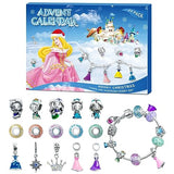 Advent Calendar 2024,Princess Christmas Countdown Calendar Frozen 24 Days with DIY Charm Bracelet Surprise Making Kit Creative Gifts for Girls Teens Kids Toddler